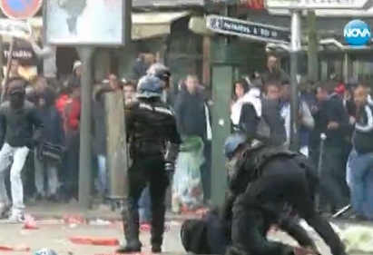 Бой в Париж, 30 футболни хулигани ранени