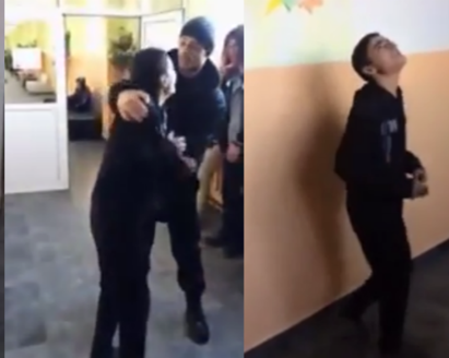 Скандално видео! Охранител се гаври с дете в карнобатско училище!