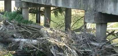 Опасен мост на река Искър, дънери от тополи са се превърнали в тапа