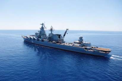 Русия направи показно с крайцера "Москва"! Насочи ракетите към турската граница (ВИДЕО)