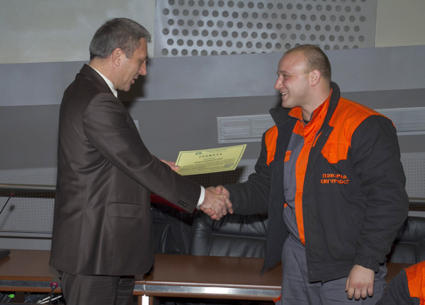 Награди за доброволците от Единна противоаварийна служба на фирма „Пожарна сигурност”