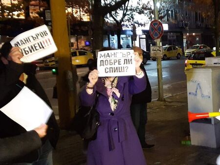 Контрадемонстранти скандализираха протест с плакати против Мангъров
