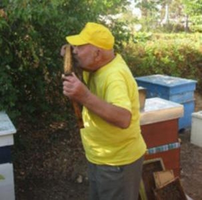 80-годишен гали и целува пчелни кошери