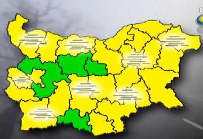 Обявиха жълт код за мъгла в 24 области
