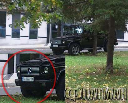 Тузарски джип „Мерцедес“ с еднакви номера паркира в градинката пред „Маджуров“