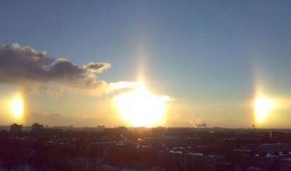 Три слънца изгряха в небето над Челябинск (ВИДЕО)