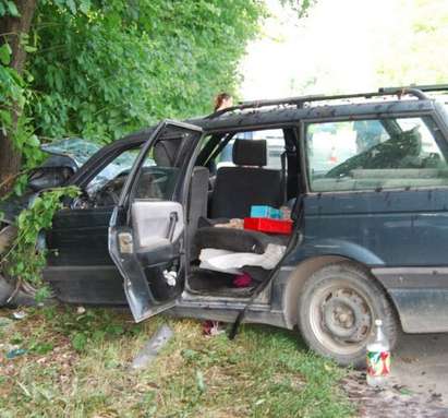 Дядо заби колата с внучето си в дърво на път за Карнобат