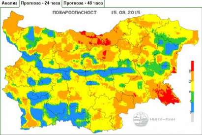 Внимание! Червен код за пожари и жълт за жега в Бургаско
