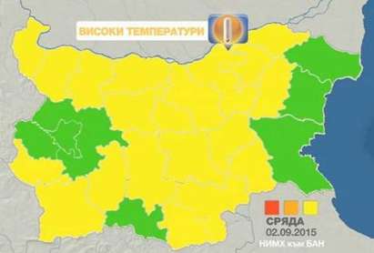 Жълт код в 21 области заради опасните горещини