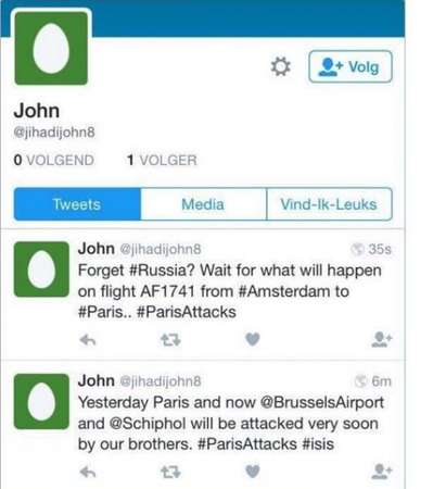 Спряха полет от Амстердам до Париж заради заплаха в Туитър, подписана с Джихади Джон