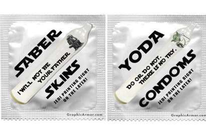 Дарт Вейдър и Йода цъфнаха на презервативи