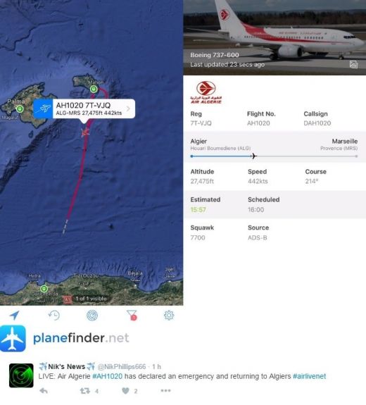 Извънредно! Самолет изчезна на път за Марсилия