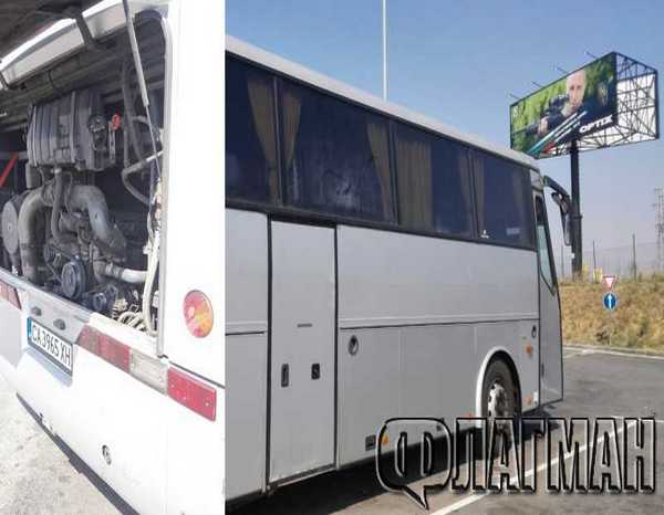 Кошмар! Автобус аварира на АМ "Тракия", пътниците се пържат на изпепеляващото слънце