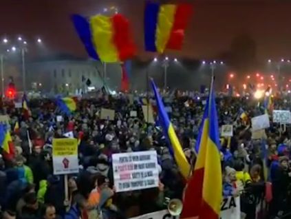 Половин милион души излязоха на протест в Румъния