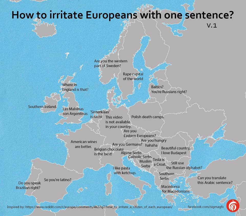 Фразите, с които можете да вбесите всеки в различните европейски държави