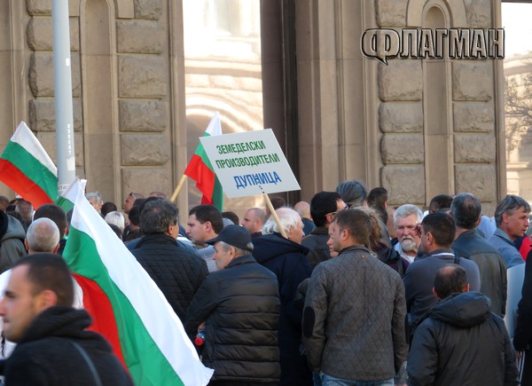 Гневен протест на селскостопански производители изненада властта на жълтите павета (СНИМКИ)