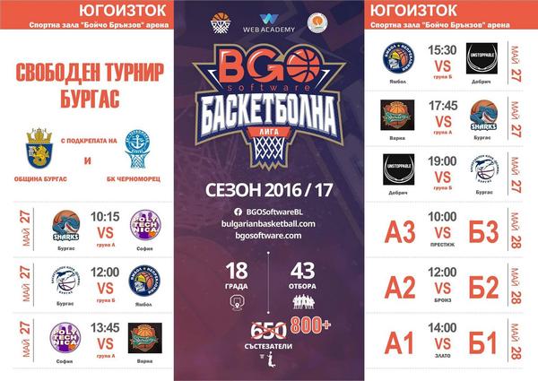 През уикенда Бургас е домакин на силен аматьорски турнир по баскетбол