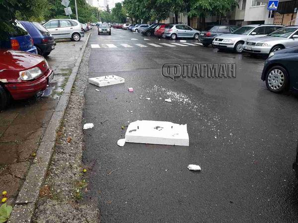 Паднало дърво затапи движението в бургаския ж.к. „Славейков”, вижте още от бурята (СНИМКИ)