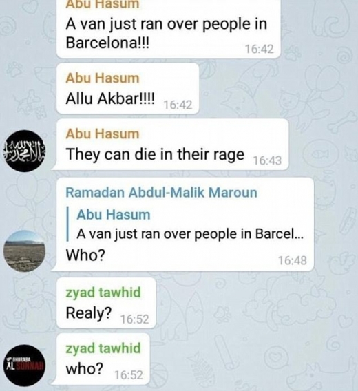 Зловещо! Изроди от "Ислямска държава" ликуват и празнуват кървавата баня в Барселона