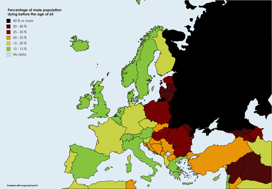 Карта на смъртта. В България мъжете умират по-рано