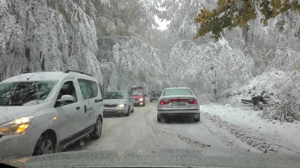 Камион аварира при "Петрохан", движението е ограничено