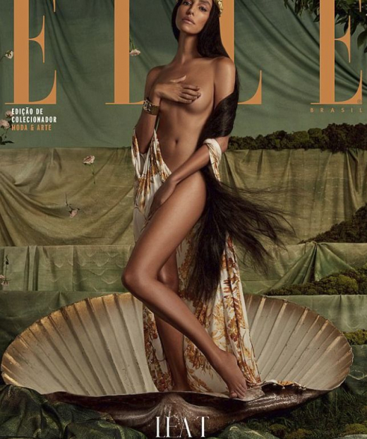 Трансджендър модел лъсна по цици на обложката на Elle Brazil