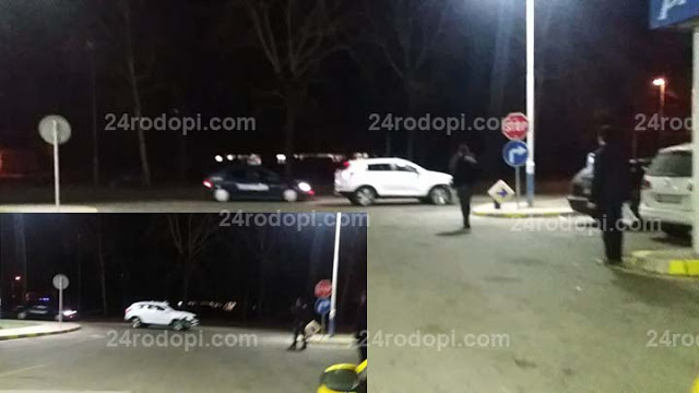 Екшън! Полицейска патрулка гони бял джип, беглецът пука гума и удря такси (снимки, видео)