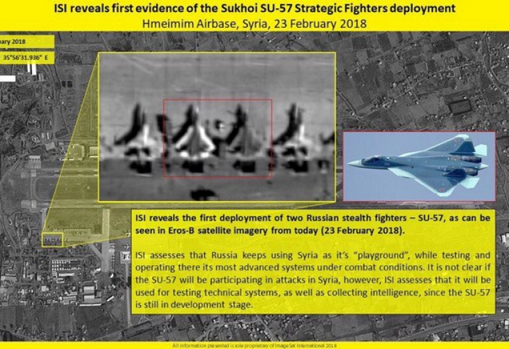 Израелски спътник фотографира руските Су-57 в Хмеймим