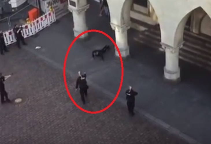 В Мюнстер е като на война! ВИДЕО показва как шестима въоръжени полицаи проснаха по очи мъж недалеч от мястото на касапницата