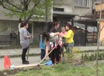 Доброволци събират капачки и садят дървета