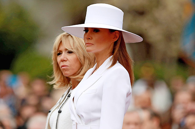 Дами в бяло: Мелания Тръмп и Бриджит Макрон се появиха в бяло на събитие в Белия дом (СНИМКИ)