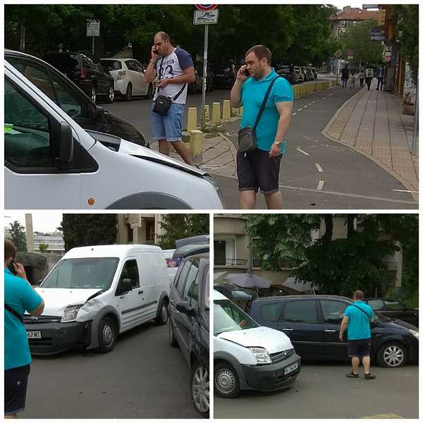 Баничарка и бургаско Рено катастрофираха на изхода на Подземната улица (СНИМКИ)