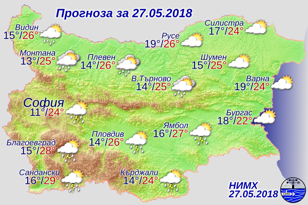 Очакват ни валежи, вижте пълната прогноза на синоптиците