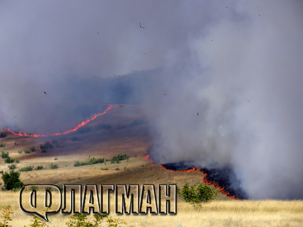Сезонът на пожарите започна! Огнена стихия погълна 400 дка нива край Созопол