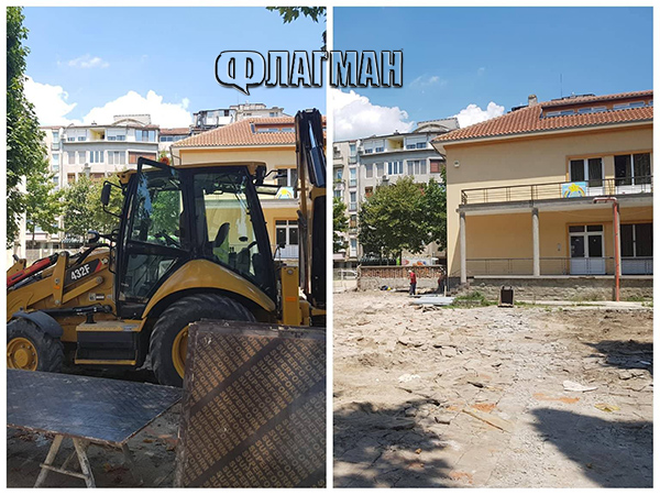 Чудесна новина! Ремонтират остарелия двор на ЦДГ „Звездица“ в центъра на Бургас, готов е до месец (СНИМКИ)