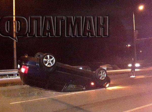 Жестока каскада на пътя! 28-годишен айтозлия изхвърча от пътя и обърна колата си по таван