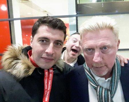 Бургазлията Кирил Евтимов и легендата Борис Бекер на кадем на Арсенал