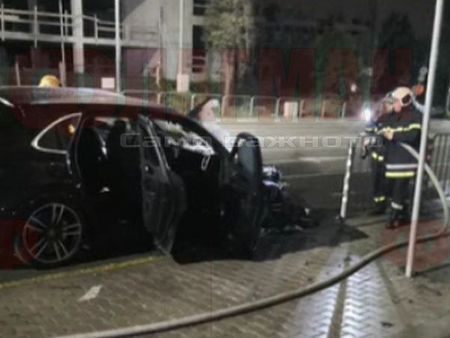 Пожар на джип на булевард в София
