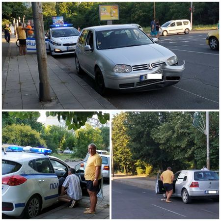 Бургазлия припадна зад волана, заби колата си в стълб на бул."Димитър Димов"