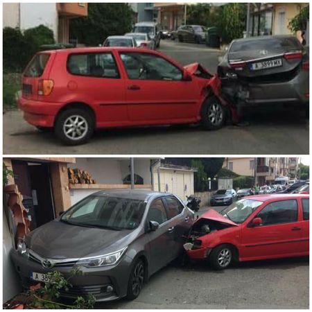 Таратайка се заби в Тойота в Несебър