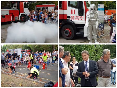 Бургаските огнеборци с атрактивна демонстрация на методите за гасене на пожар