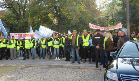 Жълти жилетки пред парламента срещу „монопола” и „картела” при горивата (снимки)