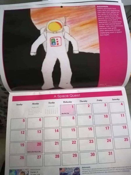 Рисунка на шестокласничка в Несебър на първа страница на календар на НАСА