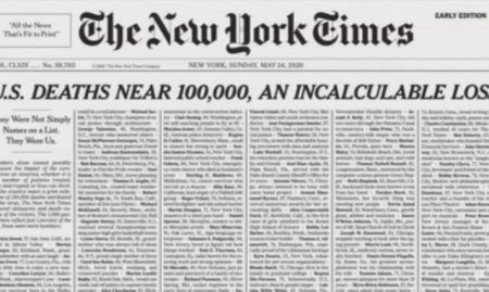 "Ню Йорк таймс" отпечата 1000 имена на загинали от коронавирус