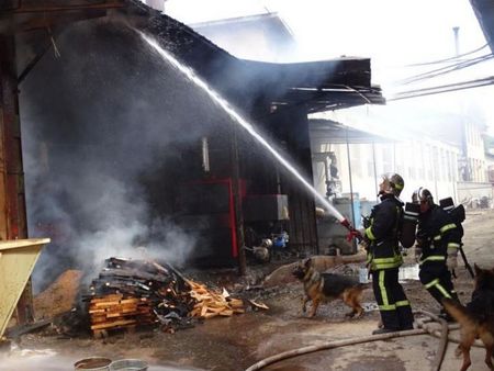 Пожар избухна в цех за дървени въглища край руенското село Вресово