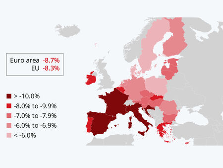 Задава се тежка рецесия в Европа – прогнозите са за спад от над 8%