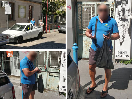 Шорти, тениска, джапанки: Oбщински полицай ли е този господин, лепящ стикери за неправилно паркиране в Бургас
