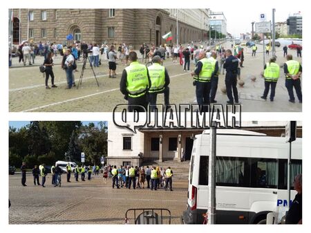 Малцина протестиращи се събраха и този предиобед в триъгълника на властта