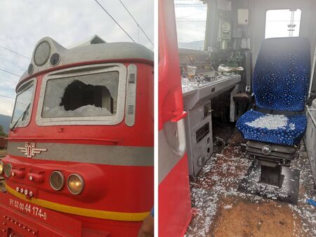 Безотговорни вандали потрошиха влак за Бургас в движение, двама са пострадали