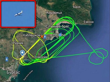 Фалкон опитва вече час да се приземи на Летище „Бургас”, направи 11 неуспешни опита